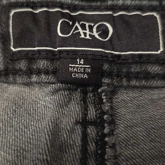 Cato Women's size 14 Soft Black Jeans Bling Pockets‎ 10 inch Rise - Picture 5 of 8